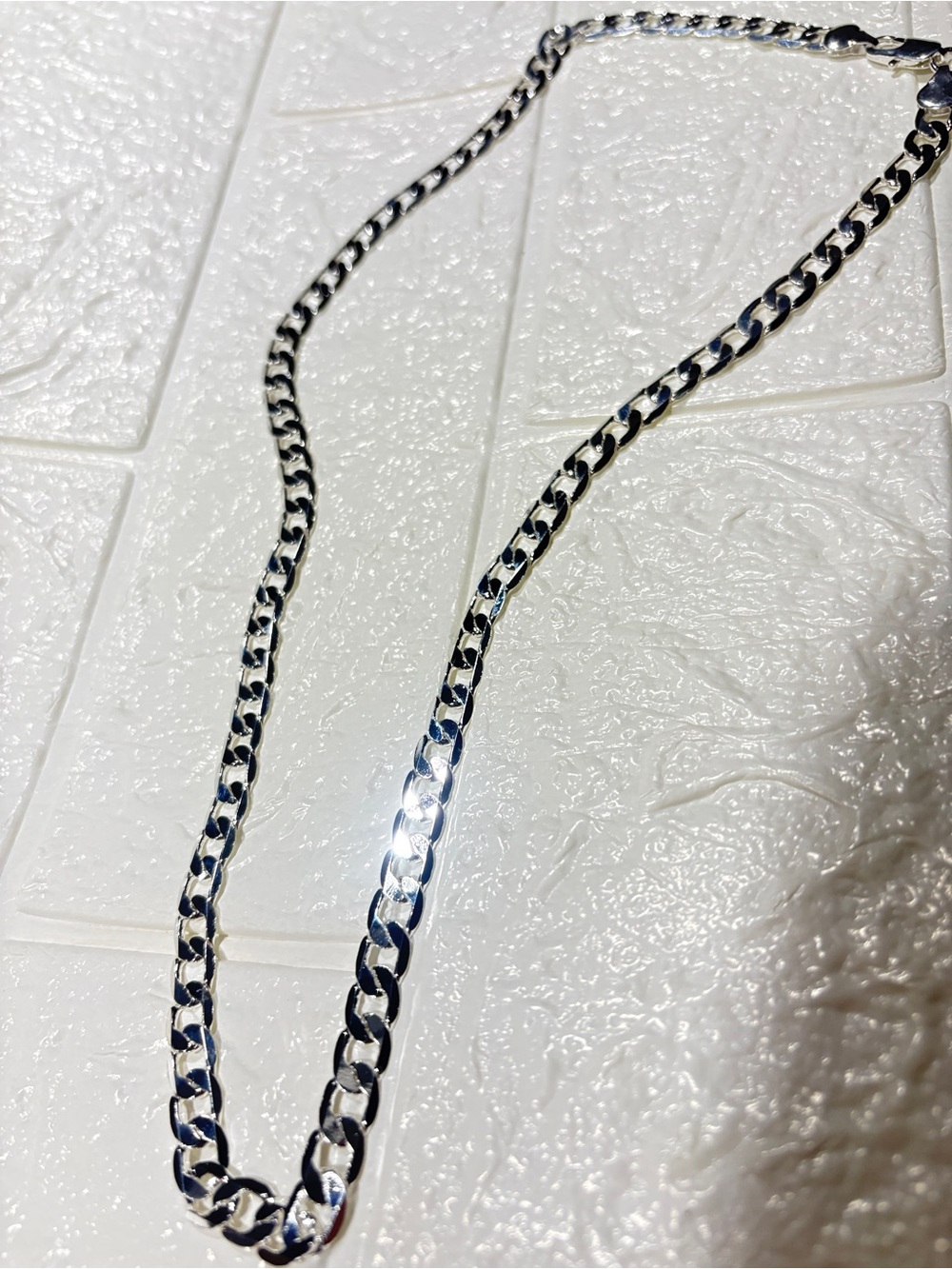 Men's Silver Cuban Link Chain Necklace - Polished Finish